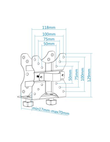 SOPORTE CPU TOOQ MINI PC ATORNILLAR ESCRITORIOMONITOR CONSIN SOPORTE TCCH0001-B
