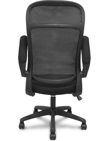 SILLA OPERATIVA PIQUERAS Y CRESPO OPTI524 / RESPALDO MALLA NEGRA / ASIENTO TAPIZADO NEGRO / BRAZOS ABATIBLES / MECANISMO BASCULA