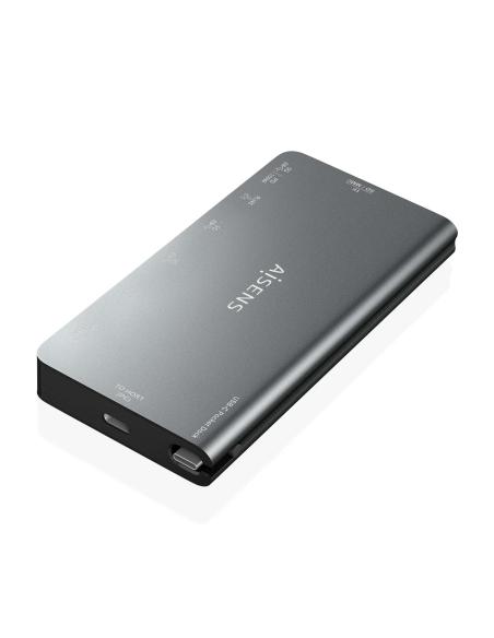 DOCK AISENS 8 EN 1 USB-C A HDMI-RJ45-3USBA-USBC-SD-MICROSD 10CM ASUC-8P015-GR