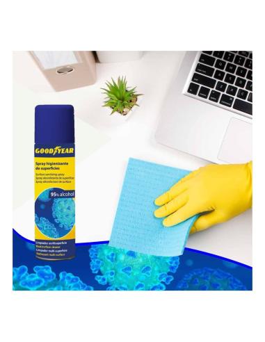 BOTE SPRAY HIGIENIZANTE HIDROALCOHOLICO GOODYEAR / APTO PARA CUALQUIER SUPERFICIE / 95% ALCOHOL / PULVERIZAR A 40-50 CM / NO MAN