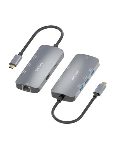 DOCK AISENS USB-C 6 EN 1 USB-C A HDMI-RJ45-3USBA-USBC PD GRIS 15CM ASUC-6P019-GR