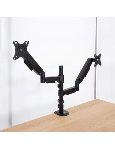 SOPORTE DE MESA MONITORTV GIRA INCLIN 2 BRAZOS 17-32 NEGRO TOOQ DB1533TNR-B