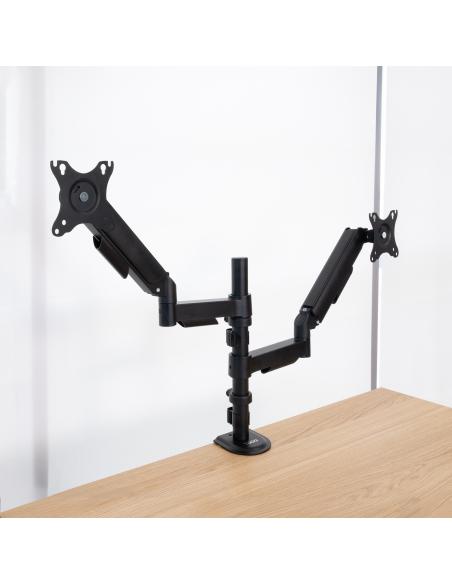 SOPORTE DE MESA MONITORTV GIRA INCLIN 2 BRAZOS 17-32 NEGRO TOOQ DB1533TNR-B