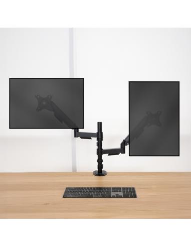 SOPORTE DE MESA MONITORTV GIRA INCLIN 2 BRAZOS 17-32 NEGRO TOOQ DB1533TNR-B
