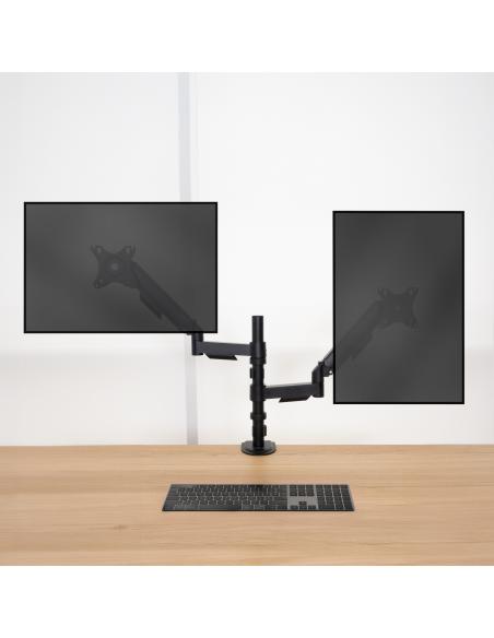 SOPORTE DE MESA MONITORTV GIRA INCLIN 2 BRAZOS 17-32 NEGRO TOOQ DB1533TNR-B