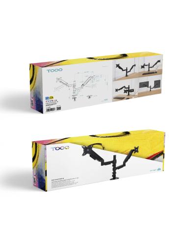 SOPORTE DE MESA MONITORTV GIRA INCLIN 2 BRAZOS 17-32 NEGRO TOOQ DB1533TNR-B