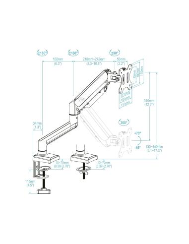 SOPORTE DE MESA MONITORTV GIRA INCLIN 1 BRAZO 13-34 BLANCO TOOQ DB1334TNR-W
