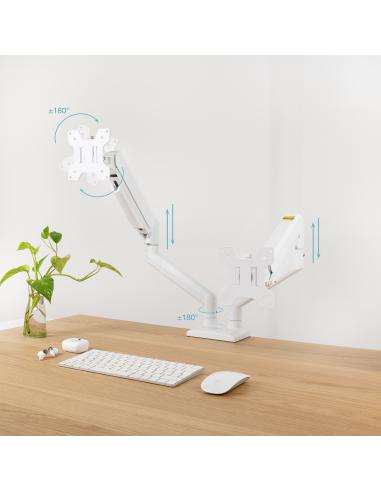 SOPORTE DE MESA MONITORTV GIRA INCLIN 2 BRAZOS 13-34 BLANCO TOOQ DB1434TNR-W