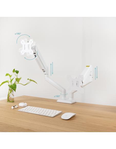 SOPORTE DE MESA MONITORTV GIRA INCLIN 2 BRAZOS 13-34 BLANCO TOOQ DB1434TNR-W