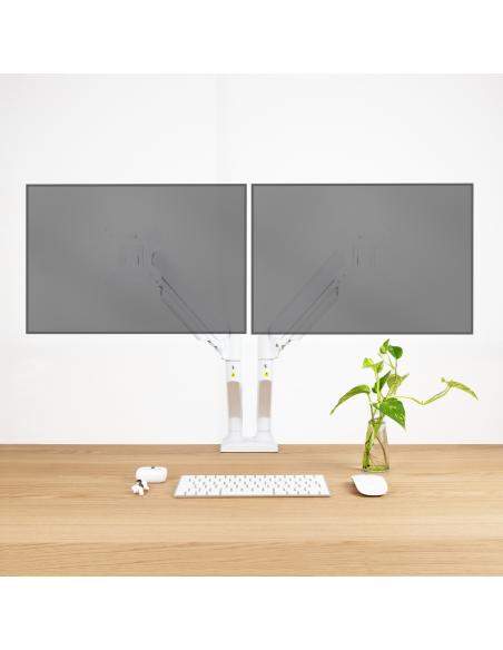SOPORTE DE MESA MONITORTV GIRA INCLIN 2 BRAZOS 13-34 BLANCO TOOQ DB1434TNR-W