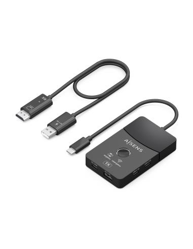 DOCK USBC A HDMI INALAM-HDMI 4K-2USB C-USB A-USBC PD AISENS ASWL-H2KDC30M05-BK