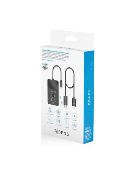 DOCK USBC A HDMI INALAM-HDMI 4K-2USB C-USB A-USBC PD AISENS ASWL-H2KDC30M05-BK