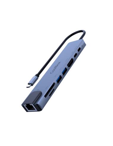 DOCK USB 7 EN 1 C81 ALUMINIO USB-C A HDMI 4K2XUSB-AUSB-CSDMSDRJ45 COOLBOX
