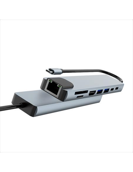 DOCK USB 7 EN 1 C81 ALUMINIO USB-C A HDMI 4K2XUSB-AUSB-CSDMSDRJ45 COOLBOX