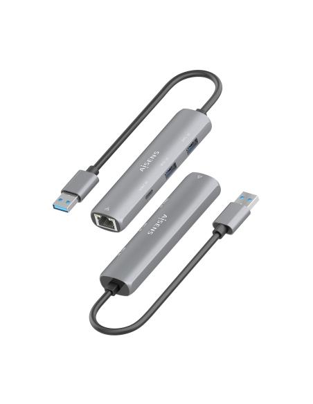 DOCK AISENS USB-A 3.0 A ETHERNET GIGABIT HUB 1USBC 2USBA GRIS 15CM ASUC-4P035-GR