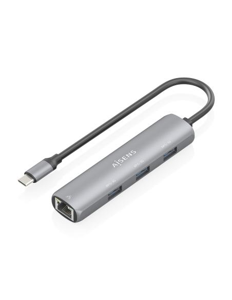 DOCK AISENS USB-C A ETHERNET GIGABIT HUB 3 USB-A GRIS 15CM ASUC-4P038-GR