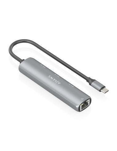 DOCK AISENS USB-C A ETHERNET GIGABIT HUB 3 USB-A GRIS 15CM ASUC-4P038-GR