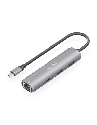 DOCK AISENS USB-C A ETHERNET GIGABIT HUB 1 USB-C 2 USB-A GRIS 15CM ASUC-4P039-GR