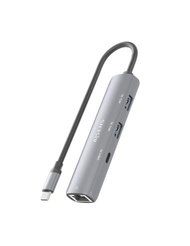 DOCK AISENS USB-C A ETHERNET GIGABIT HUB 1 USB-C 2 USB-A GRIS 15CM ASUC-4P039-GR