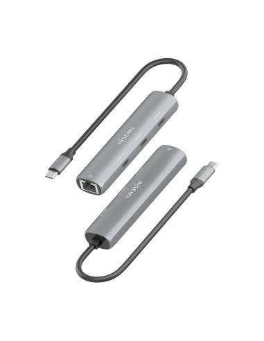 DOCK AISENS USB-C A ETHERNET GIGABIT HUB 3 USB-C GRIS 15CM ASUC-4P041-GR