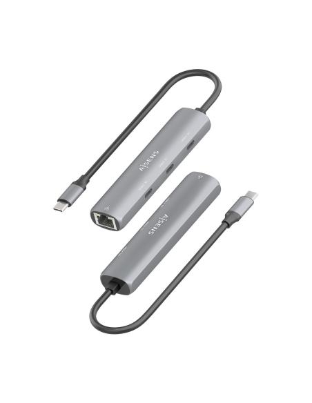 DOCK AISENS USB-C A ETHERNET GIGABIT HUB 3 USB-C GRIS 15CM ASUC-4P041-GR