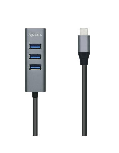HUB USB 3.1 USB-C USB-CM-4XTIPO AH GRIS 15CM AISENS A109-0508