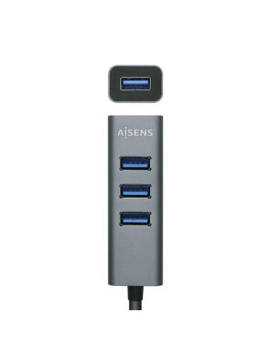 HUB USB 3.1 USB-C USB-CM-4XTIPO AH GRIS 15CM AISENS A109-0508