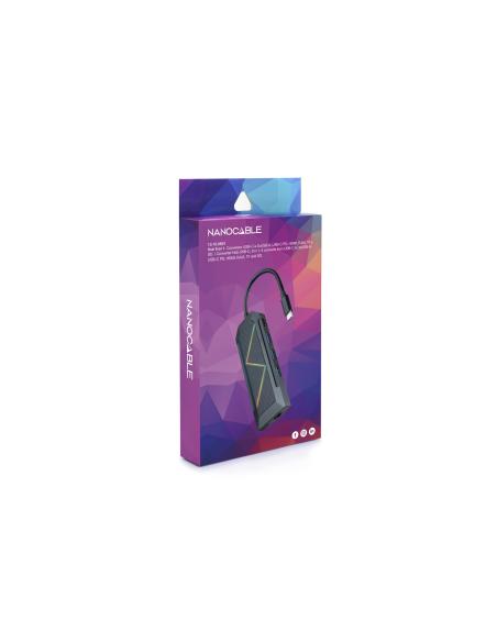 HUB USB-C NANOCABLE 3XUSB-AUSB-C CARGAHDMIRJ45TFSD 10.16.0801