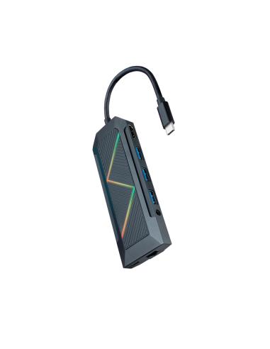 HUB USB-C NANOCABLE 3XUSB-AUSB-C CARGAHDMIRJ45TFSDAUDI 10.16.0901