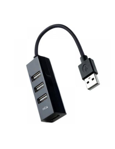 HUB USB 2.0 4XUSB2.0 USB-AM-USB2.0H NEGRO 15 CM NANOCABLE 10.16.4404