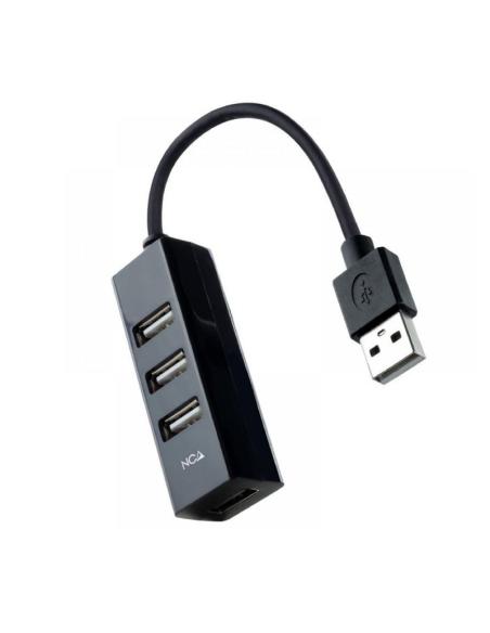 HUB USB 2.0 4XUSB2.0 USB-AM-USB2.0H NEGRO 15 CM NANOCABLE 10.16.4404