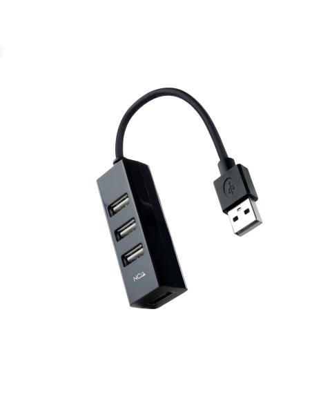 HUB USB 2.0 4XUSB2.0 USB-AM-USB2.0H NEGRO 15 CM NANOCABLE 10.16.4404