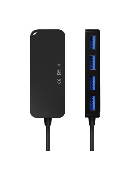 HUB USB 3.0 TIPO AM-4XTIPO AH NEGRO 15CM AISENS A106-0713