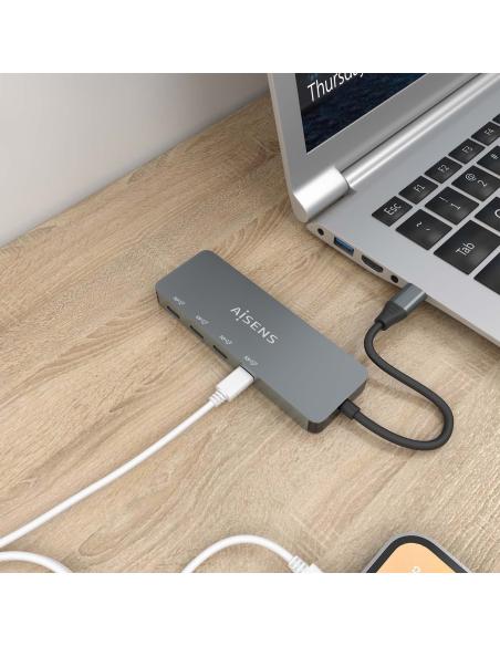 HUB USB 3.2 GEN2 10G USB-CM-4XUSB-CH GRIS 15CM AISENS A109-0695
