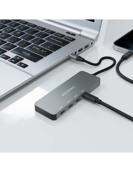 HUB USB 3.2 GEN2 10G USB-CM-4XUSB-CH GRIS 15CM AISENS A109-0695
