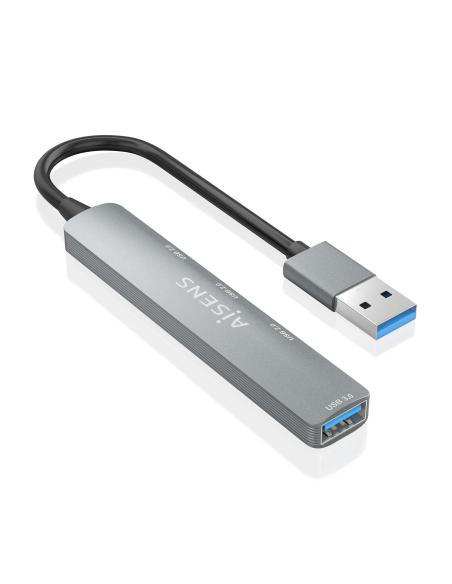 HUB USB 3.0 ALUMINIO 1XUSB3.0 A H3XUSB2.0 A H GRIS 10CM AISENS A106-0859