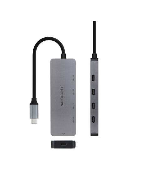 HUB USB-CM A 4XUSB-CH USB-C PD 100W 10 CM NANOCABLE 10.16.4505