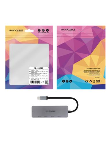 HUB USB-CM A 4XUSB-CH USB-C PD 100W 10 CM NANOCABLE 10.16.4505