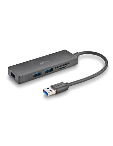 HUB USB NGS 4 PUERTOS USB 3.0 LECTOR DE TARJETA IHUB READER