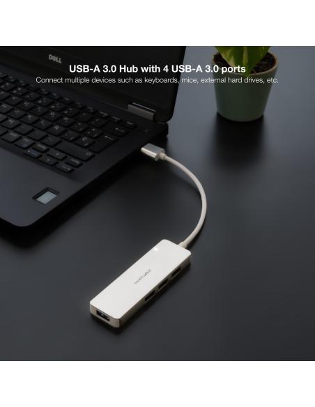 HUB USB 3.0 4XUSB3.0. USB-AM-USB 3.0H ALUM. 18CM NANOCABLE 10.16.4602