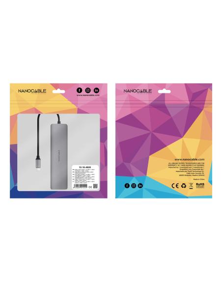 HUB USB-C 2XUSB-A3XUSB-CUSB-C CARGAHDMIAUDIO NANOCABLE 10.16.4608