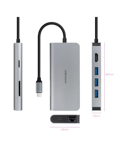 HUB USB-C 3XUSB-AHDMIUSB-C CARGARJ45TFSD NANOCABLE 10.16.4609