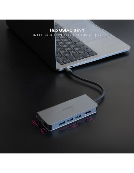 HUB USB-C 3XUSB-AHDMIUSB-C CARGARJ45TFSD NANOCABLE 10.16.4609