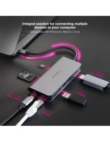 HUB USB-C 3XUSB-AHDMIUSB-C CARGARJ45TFSD NANOCABLE 10.16.4609