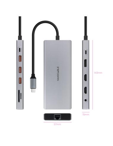HUB USB-C 3XUSB-AUSB-CCARG2XHDMIDPRJ45TFSDAUD NANOCABLE 10.16.4612