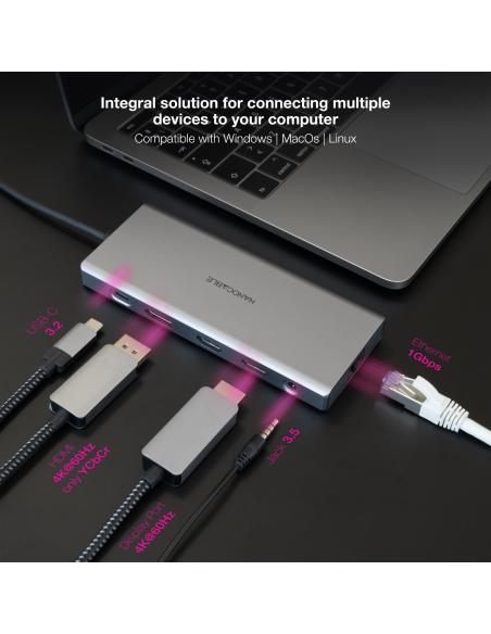 HUB USB-C 3XUSB-AUSB-CCARG2XHDMIDPRJ45TFSDAUD NANOCABLE 10.16.4612