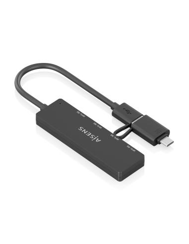 HUB USB 3.1 USB-CM A USB-AM 4 USB-AH NEGRO 15CM AISENS A109-0987