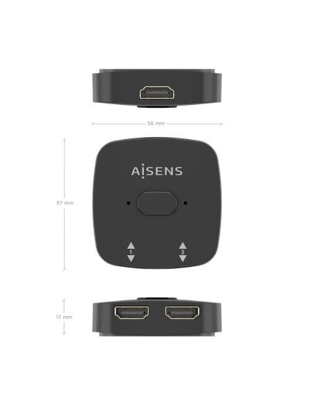 HDMI CONMUTADOR SWITCH 4K60HZ 2X1 NEGRO AISENS A123-0948