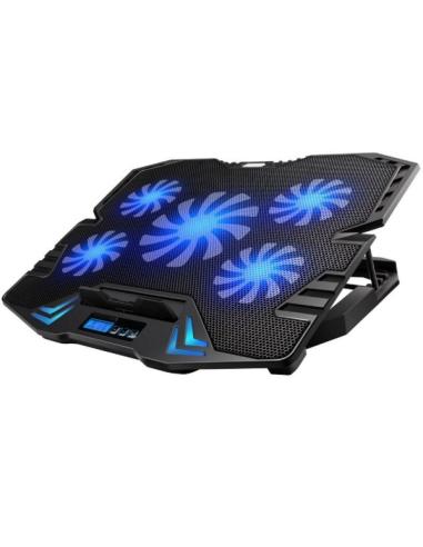 DOCKING SOPORTE PORTATIL EWENT HASTA 17" REGULABLE EN ALTURA EW1259 CON 5 VENTILADORES VELOCIDAD AJUSTABLE