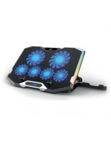 DOCKING SOPORTE PORTATIL EWENT HASTA 17" RGB MULTIANGULO / 2XUSB 2.0 / 6 X VENTILADORES / EW1260